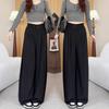 Женские брюки от черного костюма, новые осенние повседневные брюки, маленькое ощущение взрослости, ленивый стиль, свободные брюки широкого кроя