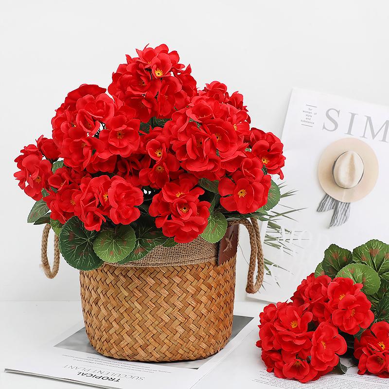 1шт. Букет бегоний, практичное украшение для дома, модные зеленые растения, современный шелковый цветок, имитация искусственного цветка