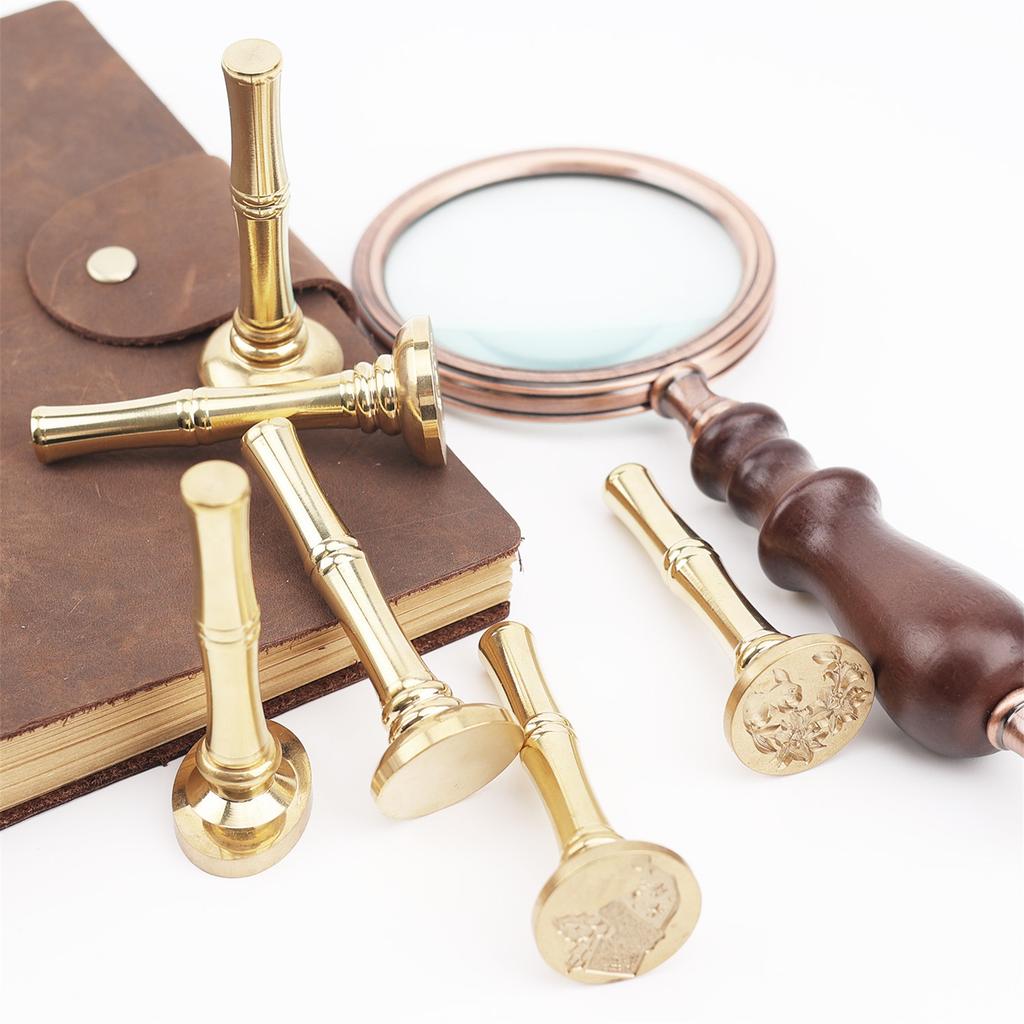 1/5 шт. Бамбуковая ручка для штампа с огненным лаком, медный инструмент для восковой печати для скрапбукинга, аксессуары для самодельных штампов 65 мм