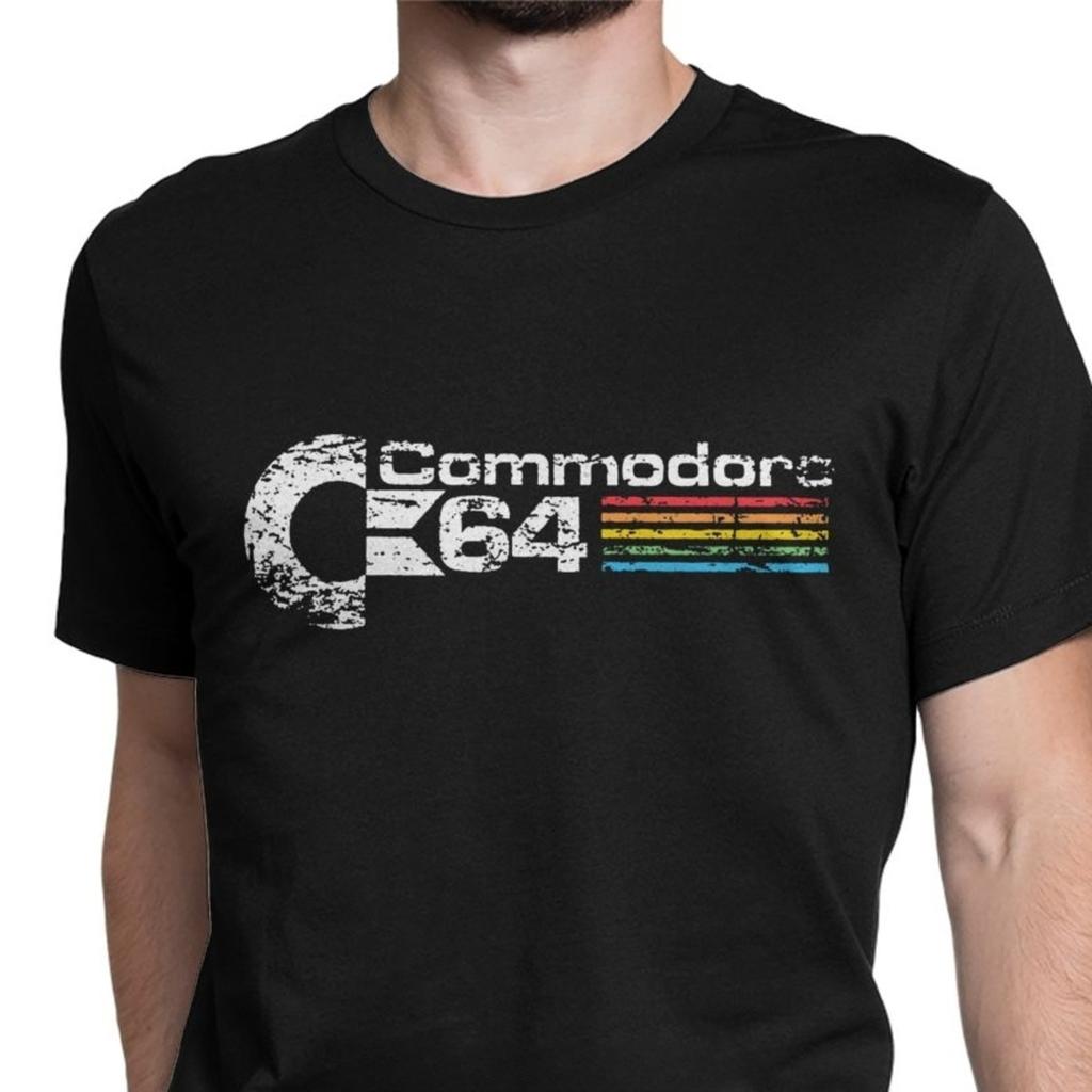 Retro Commodore 64 Tops T Shirt New Pure Cotton Tees Camisas C64 Amiga Computer Geek Nerd 3D Tshirts O Neck Tops  Tees