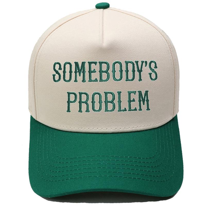 SomeBODY'S PROBLEM Truck Driver Hat Embroidery Vintage Color Matching Baseball Cap Men's and Women's Casual