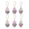 6Pcs Easter Foam Eggs Hanging Decoration Vibrant Color Clear Cartoon Pattern Easy To Hang Versatile Easter Egg Ornaments