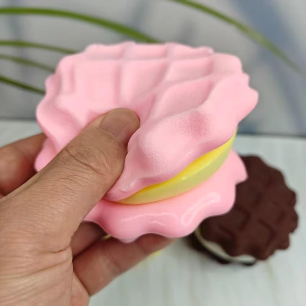 Simulated Cake Squeeze Toy Stress Relief Sensory Fidget Simulation Biscuit for ADHD Support