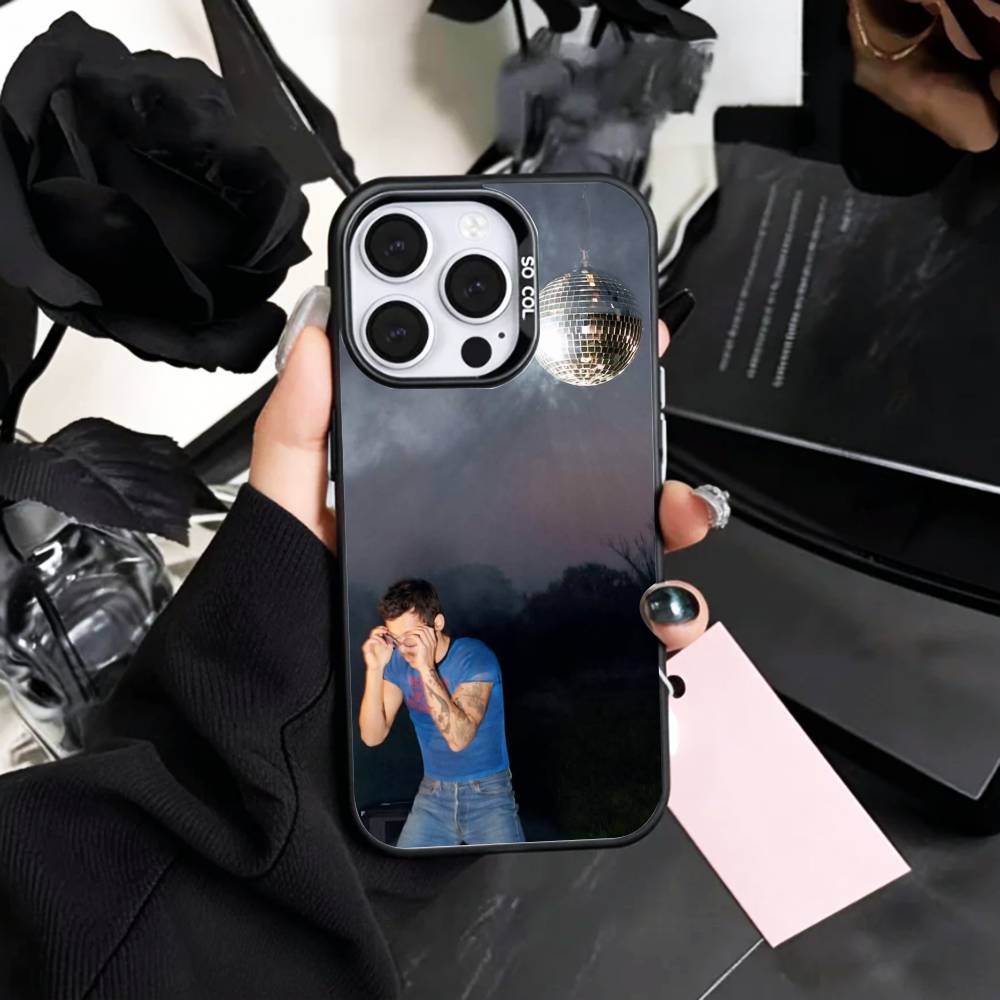 SINGER H-Harry Styles Phone Case For iPhone17,16,15,14,13,12,11 Plus,Pro Max Colored Silver Plated Inside Cover