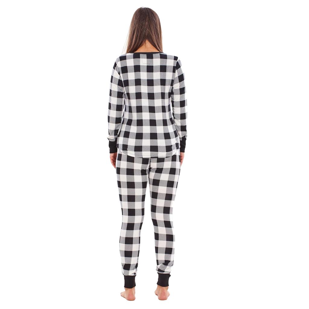 Keanu Womens/Ladies Buffalo Check Thermal Long Pyjama Set
