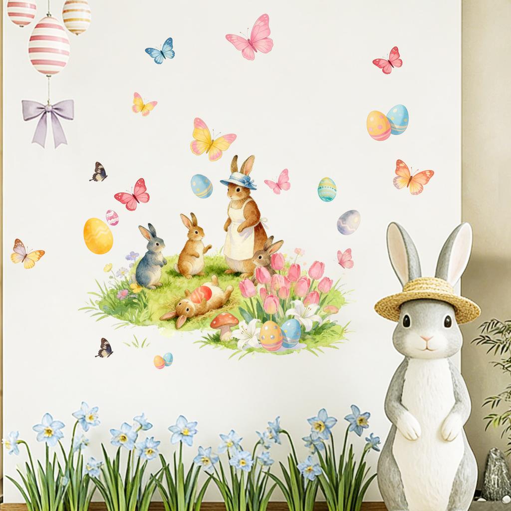 Мультяшные пасхальные наклейки на стену Детская спальня Гостиная Домашнее украшение