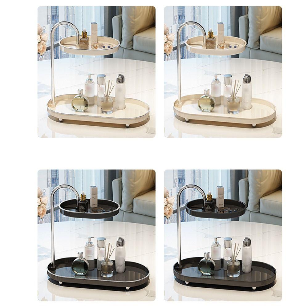 Space Saving Desktop Storage Tray Stainless Steel Rod Makeup Storage Display Stand Kitchen