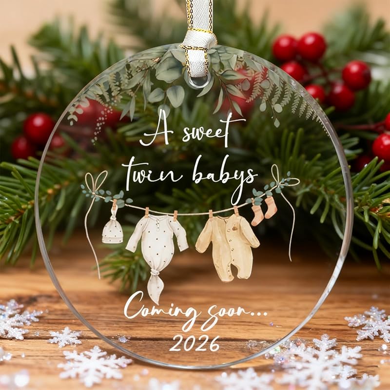 2026 Baby Gender Reveal Ornament – Pregnancy Announcement for Husband Grandparents Family Aunt, New Mom, New Dad, Gifts for Expecting Parents