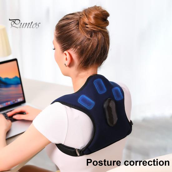 Корректор осанки Электрический горячий компресс вибрационный массажер Регулируемый для мужчин, женщин, подростков, плеч, спины, облегчение боли, коррекция горба