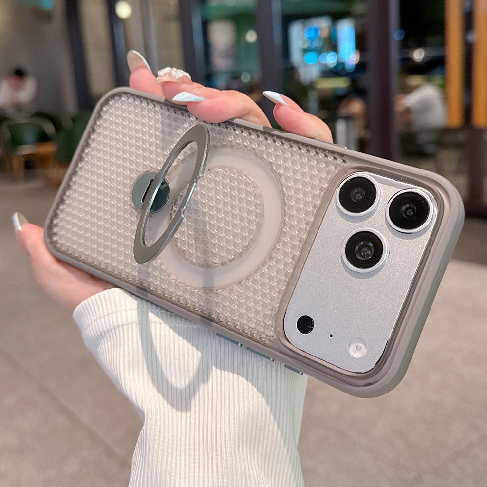 KEYSION Магнитный чехол для iPhone с защитой от перегрева, кольцом-подставкой 360°, противоударной защитой камеры, для моделей 11 12 13 14 15 16 17 Pro Max Air 16 Plus