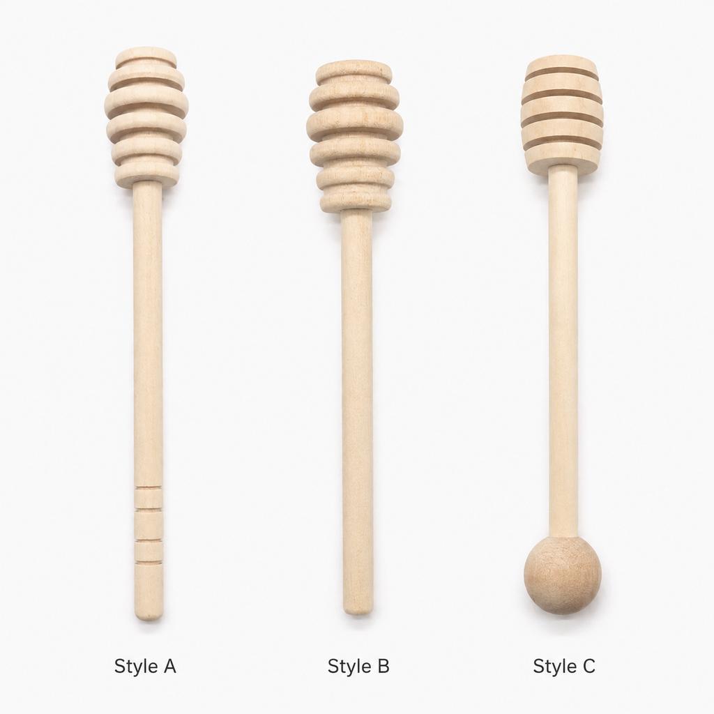 Long Handle Honey Dipper Wooden Stirring Spoon for Mixing Coffee Milk Tea Syrup Breakfast Drinks and Kitchen Beverage Service