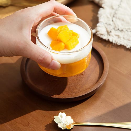 ESTVLB Heat-Resistant Glass Pudding Cups, 190ml, Reusable, Round, for Pudding Molds, Jelly Molds, and Confectionery, DIY Baking Supplies, Heat-Resista