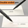 5 Pcs Twin Tip Permanent Marker Pen Fine Point Waterproof Ink Thin Nib Crude Nib Black Ink 0.5mm-1mm Fine Color