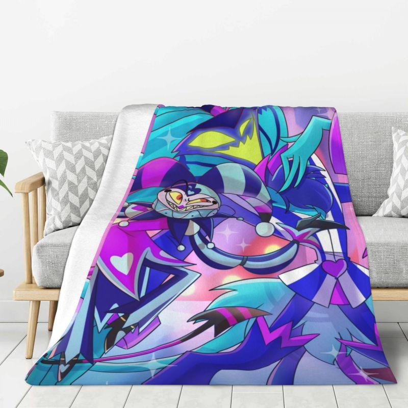 Custom Sofa Fleece Funny Cartoon Comics Tv Helluva Boss Throw Blanket Warm Flannel Blankets for Bed Car Couch Bedspreads