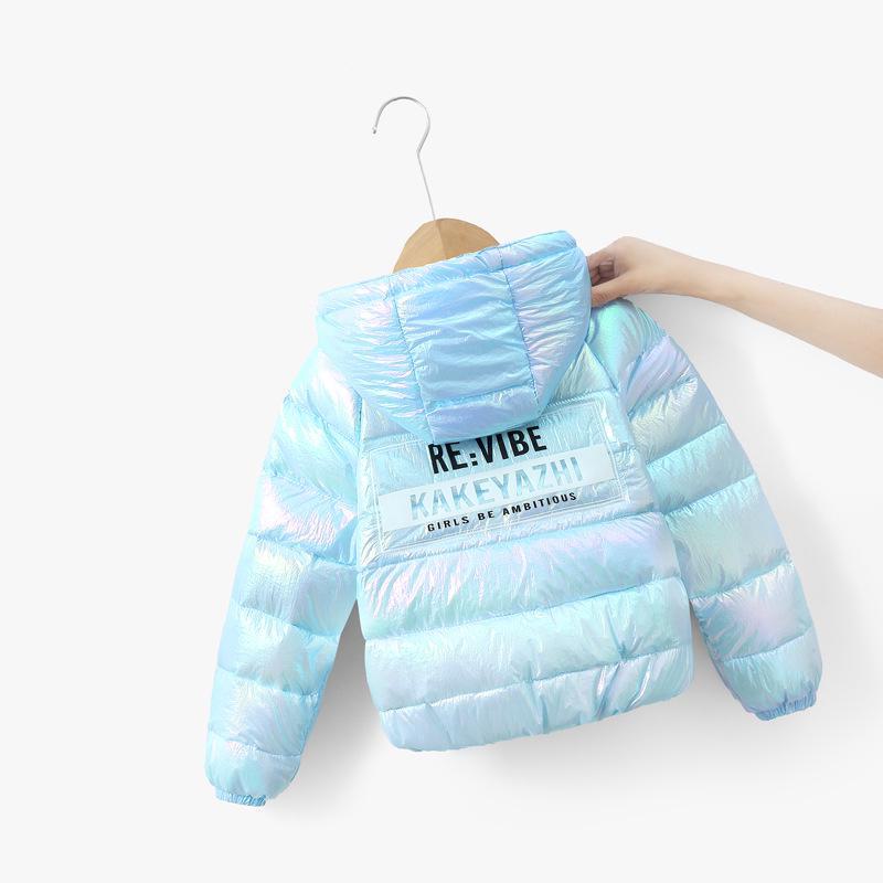 Детская цветная пуховая куртка в корейском стиле из хлопка - модное осенне-зимнее пальто для девочек
