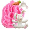 3D Rabbit Easter Bunny Silicone Kitchen Fondant Molds Cupcake Tools Sugarcraf