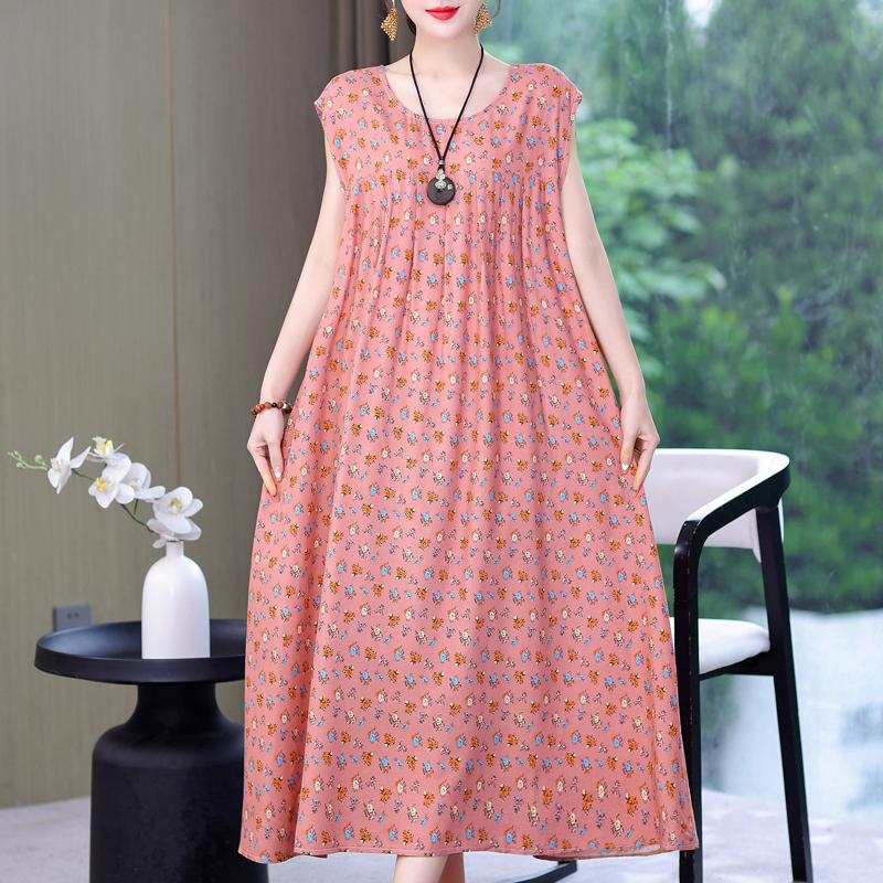 Летнее винтажное платье больших размеров, женские свободные повседневные элегантные длинные платья без рукавов большого размера