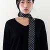 Geegee Dot Silky Long Scarf - Black