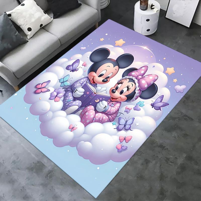 1pcOffice Carpet, Under Chair Rug, Gift for Home Decor, Cozy Reading Nook with Mickey and Minnie Mouse, Butterfly Dreams
