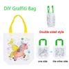 Двусторонняя сумка-граффити из нетканого материала, детская, ручная работа, DIY, для рисования, цветные игрушки, головоломка для распознавания цветов, подарок на день рождения, TMZ