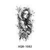 New Design 3D Black Realistic Temporary Tattoo Fire Lion Tiger Wolf Flower Skull Halloween Fake Half Arm Sleeve Tattoos Stickers