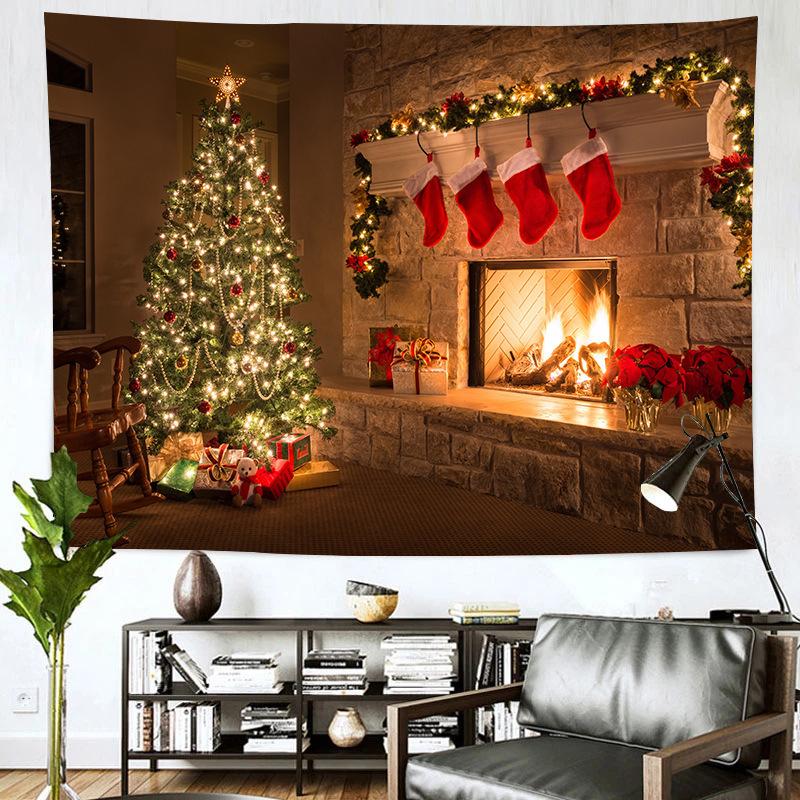 Рождественский гобелен для домашнего декора, новогодний Санта-Клаус, украшение комнаты, фоновая ткань, большой размер, гобелен, настенная ткань