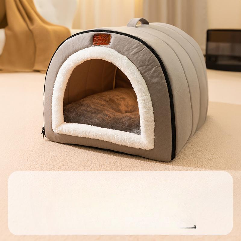 Осенне-зимнее стеганое переносное гнездо для собак, гнездо для кошек, юрта для маленьких и средних собак, закрытое утолщенное гнездо для домашних животных