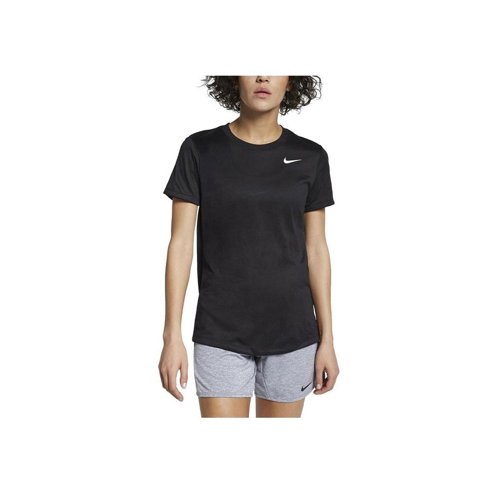 Nike Quick-Dry Logo Crew Neck Pullover Short Sleeve T-Shirt Women Tops Black AQ3210-010