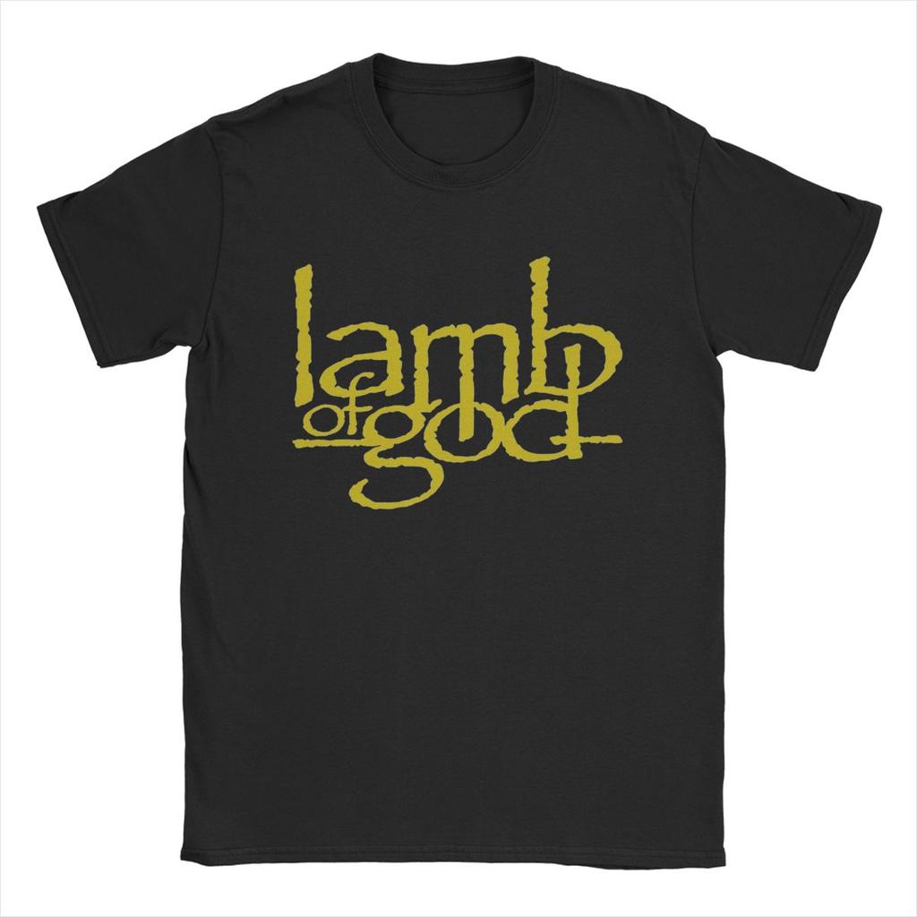 Винтажные футболки Lamb Of God Golden для мужчин, хлопковая футболка с круглым вырезом, футболки с коротким рукавом, идея для подарка, одежда