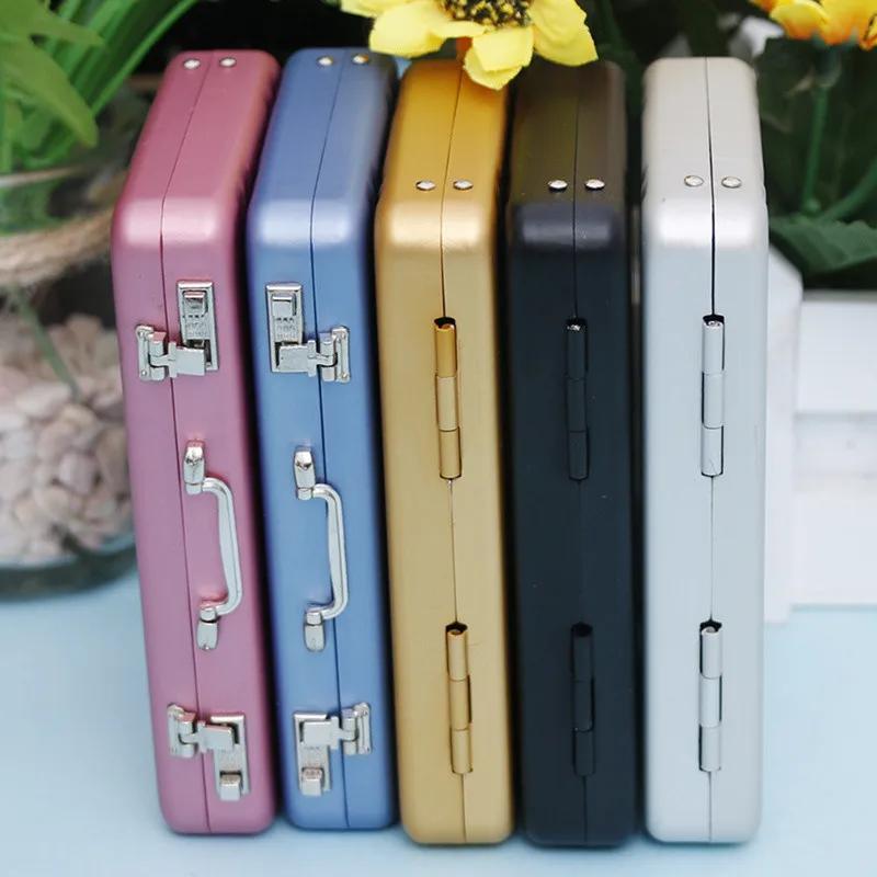 Новый алюминиевый ящик для хранения документов, держатель кредитных карт, мини-чемодан, держатель для банковских карт, футляр для ювелирных изделий, органайзер, прямоугольник