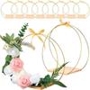 Wooden Base Holder Gold Metal Flowers Hoops Flowers Hoop  Table Centerpiece Decoration