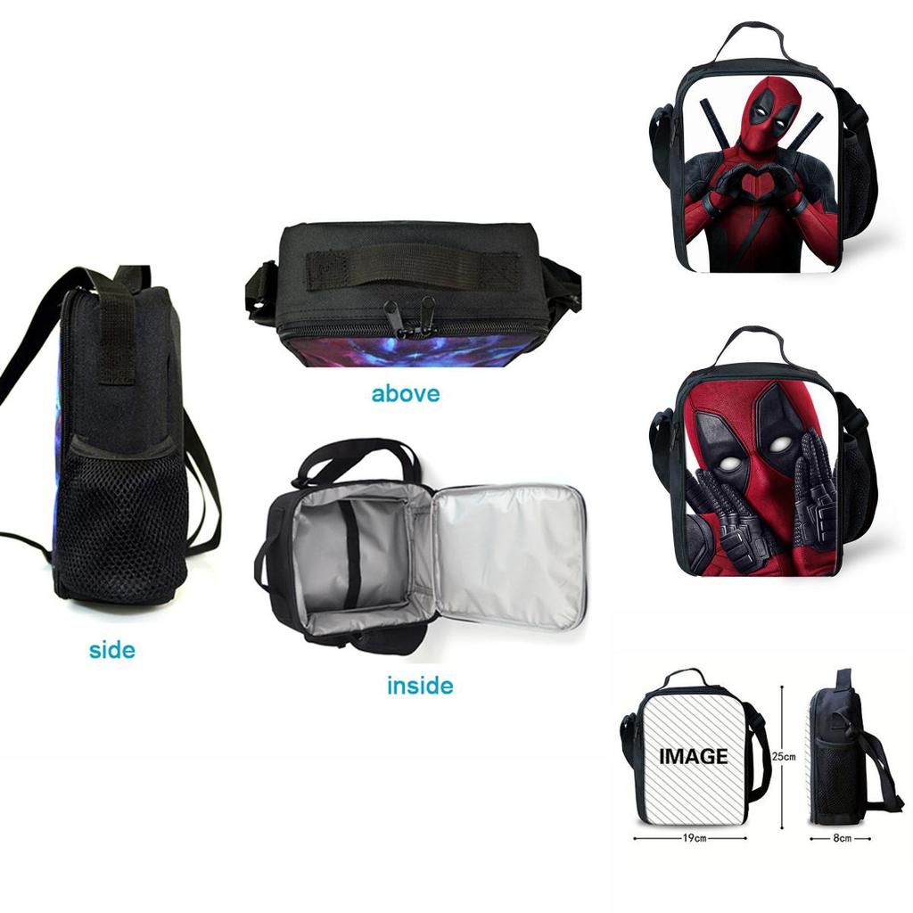 Deadpool Student Insulated Backpack With Large Capacity And Adjustable Shoulder Strap
