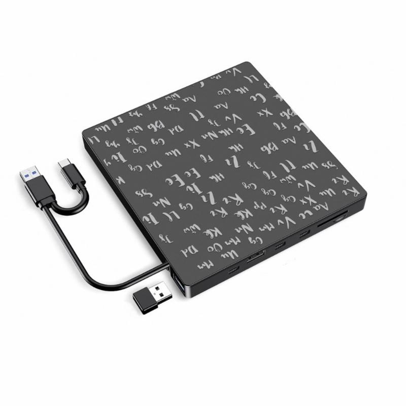 Портативный внешний DVD-привод RW Записывающее устройство Два интерфейса USB Type-C Высокая скорость Записывающие устройства Плеер для CD/DVD