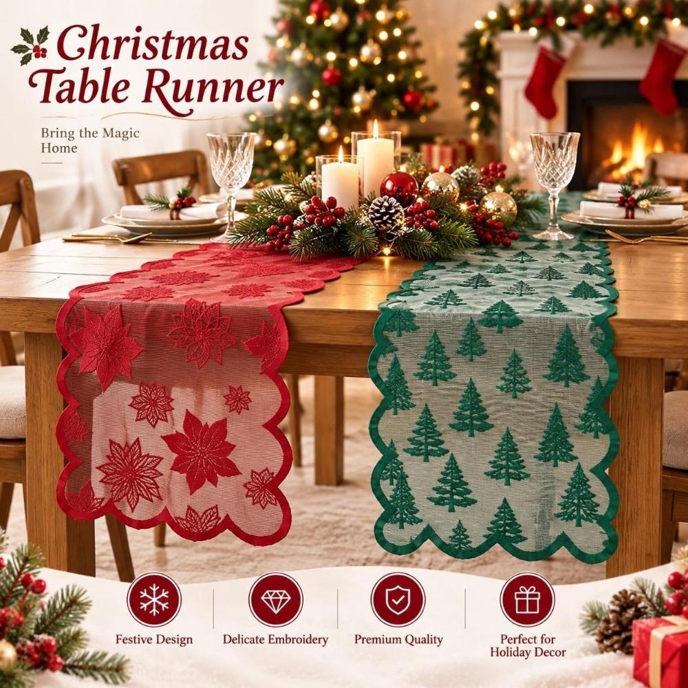 Jacquard Weave Christmas Table Runner Premium Finish Long Table Decor Cloth Home Decor