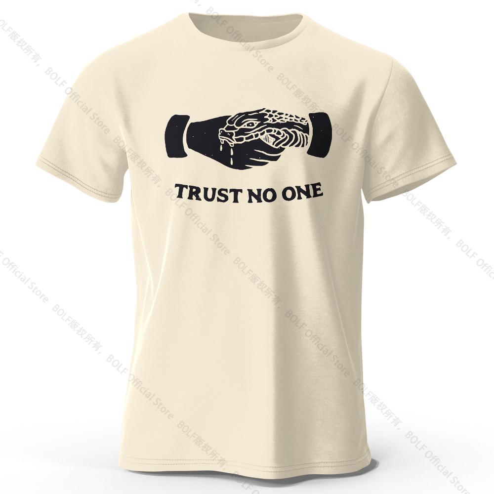 Футболка мужская Trust No One Printed из хлопка, 100% хлопок, Harajuku, свободные футболки с забавным принтом для мужчин и женщин, летние топы