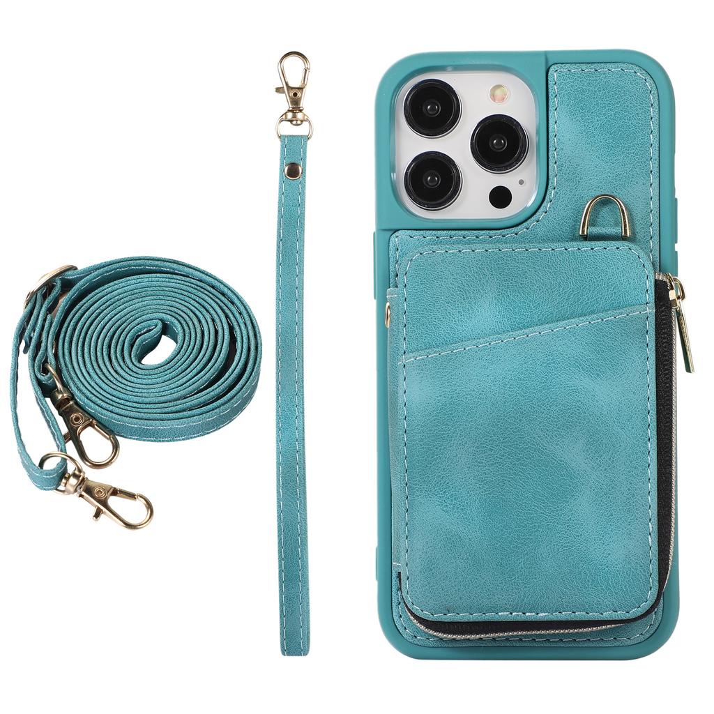 Crossbody Leather Zipper Wallet Cards Bag Phone Case for iPhone 14 Pro Max 15 13 12 11 XS XR X SE 2022 8 7 6 6S Plus Stand Cover
