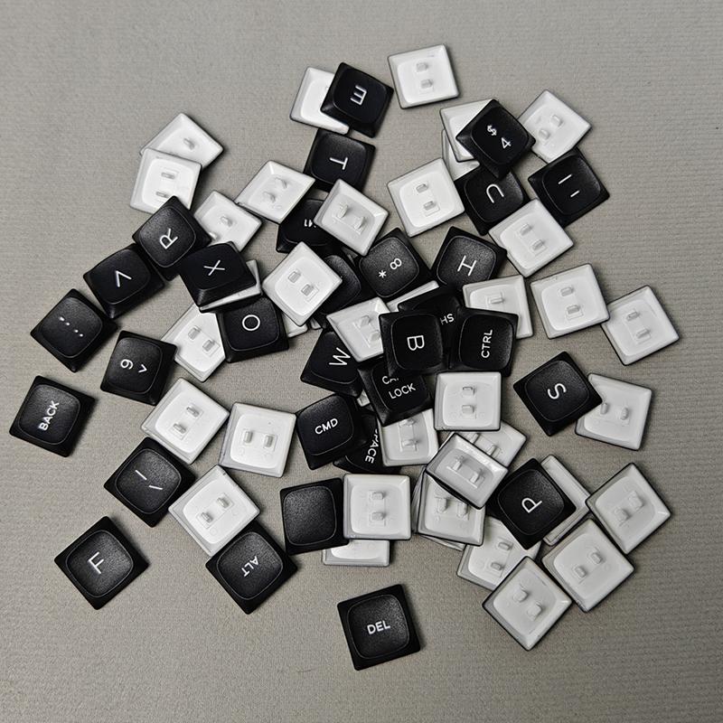 70-клавишные ультратонкие PBT-колпачки Chocfox CFX, Черные, Белые, Прозрачные, Подходят для механической клавиатуры Kailh Choc V1
