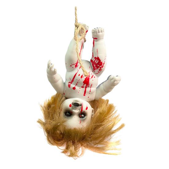 Halloween Creepy Doll DIY Scary Zombie Baby Dolls Haunted House Adornment Hanging Ornament Prop for Horror Halloween Decor