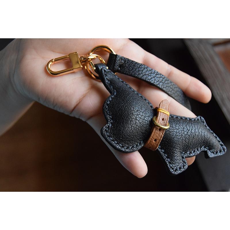 Fadou оригинальный пресбиопический брелок для ключей от автомобиля с собакой, креативный брелок из натуральной кожи ручной работы, персонализированный модный брелок