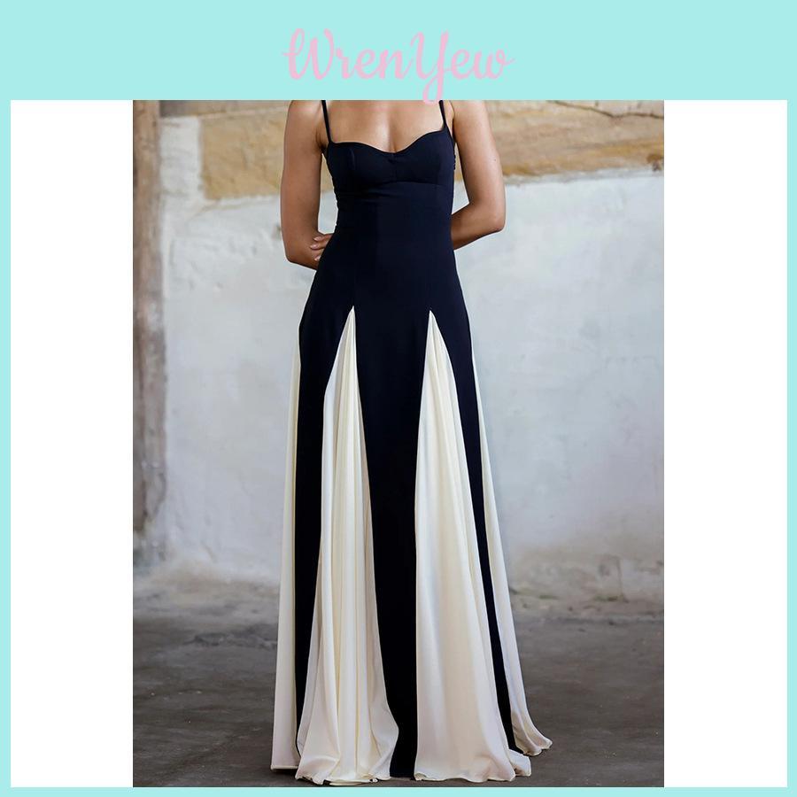 Modern Polyester Splicing Sleeveless Maxi Dress For Casual Summer Wear