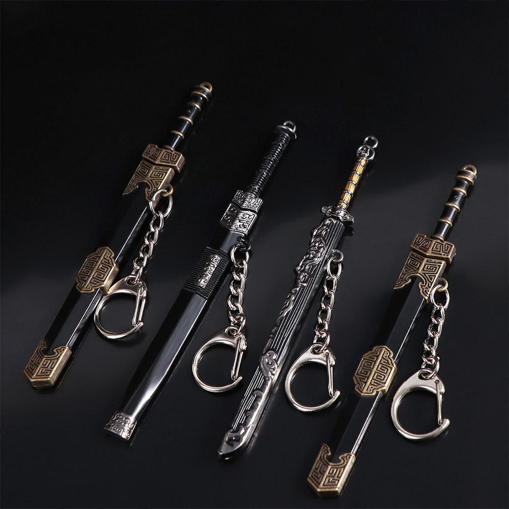 Zinc Zinc Zinc Alloy Mini Sword KeyChain Ancient Scabbard Key Ring Toy Weapon Key Chain Home
