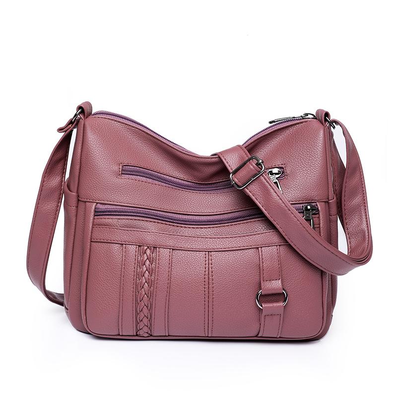 Luxury Soft Leather Women's Bag and Multi-pocket Ladies Shoulder Crossbody Bags