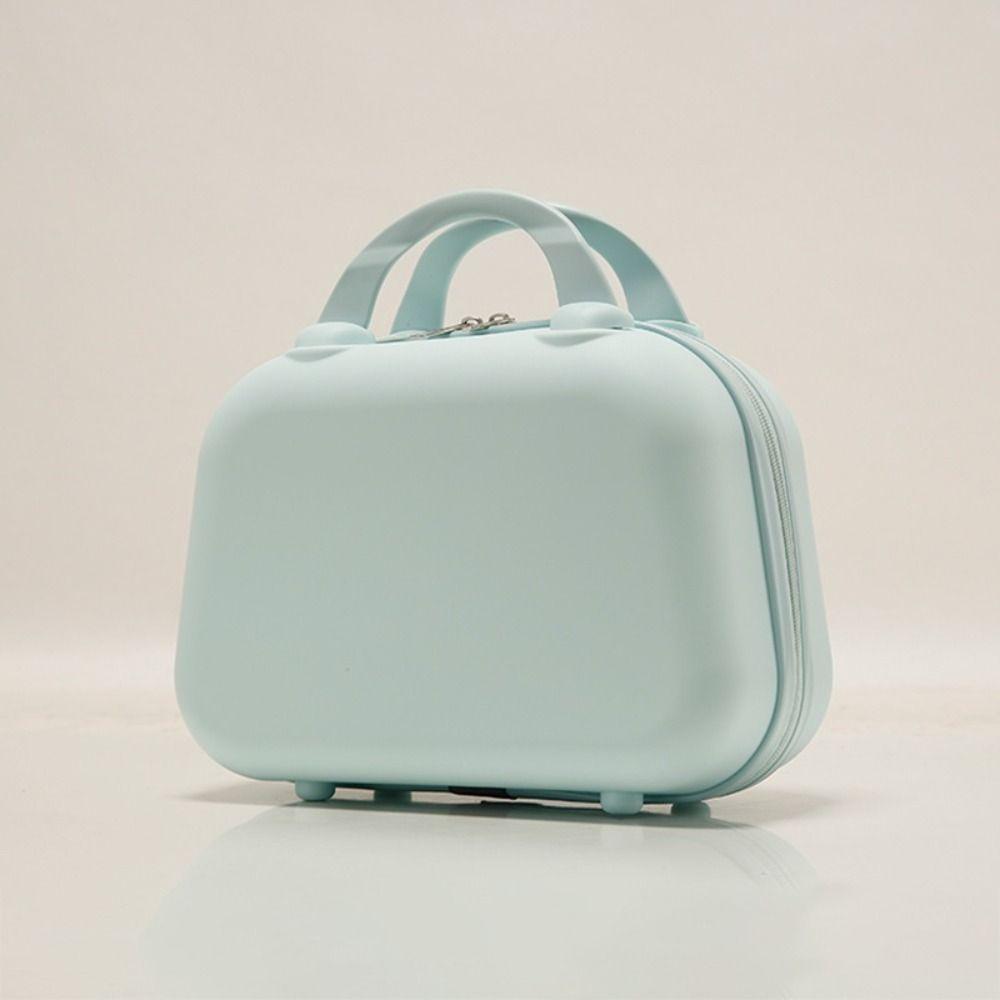 Square Box Solid Color Suitcase Large Capacity Makeup Case Casual 14-inch Cosmetic Cases  Women