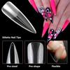 240Pcs XL Stiletto Nail Tips Clear Fake Nails Extra Long Stiletto Nail Full Cover Artificial Fingernail Extension Tool