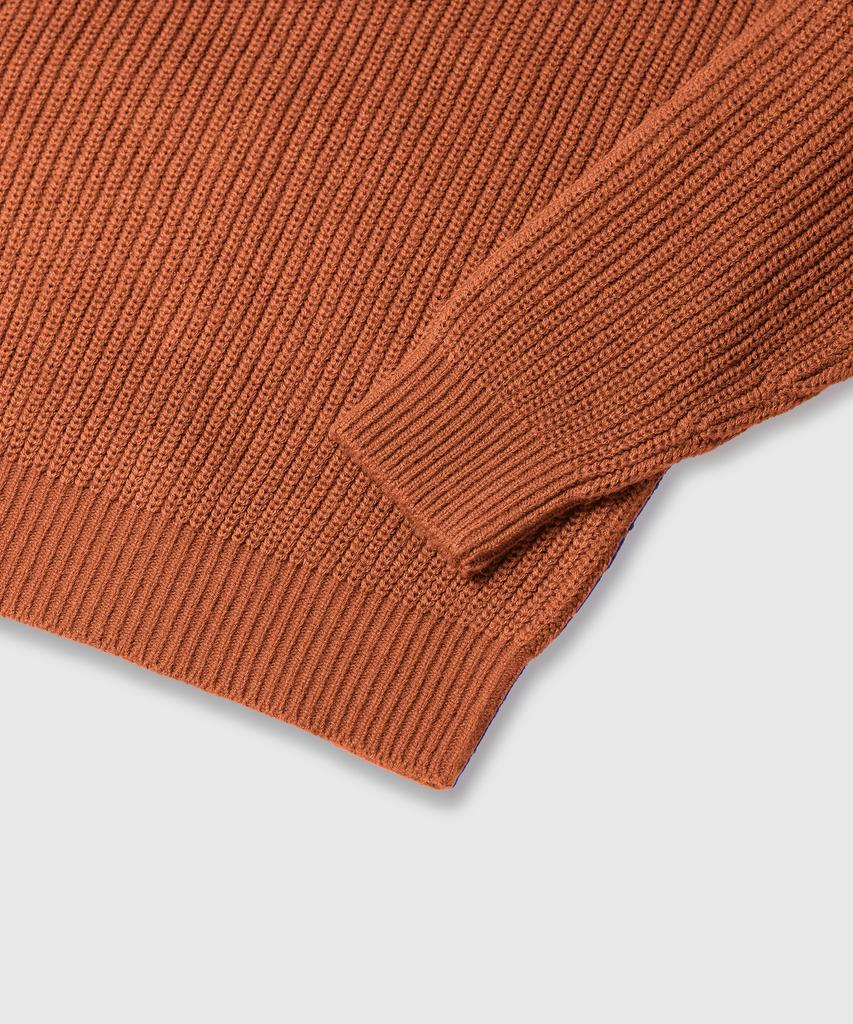 LEMAIN SECOND Oversized Voluminous Washable Crew Neck Hazzi Knit [Brick]