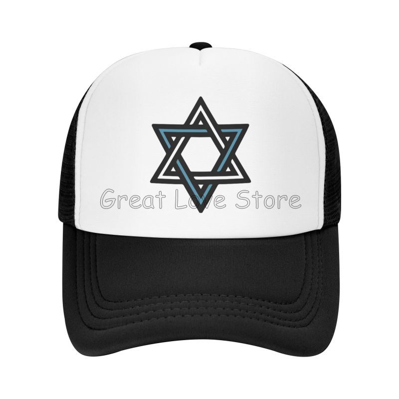 Сетчатые Бейсболки с Принтом Звезда Давида Летняя Мода Дышащие Кепки Snapback Кепки для Защиты от Солнца Регулируемая Кепка Snapback
