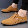 Summer Leather Shoes Soft Leather Men's Shoes Soft Soles Men's Business Casual Shoes One Pedal Hundred Towers Lightweight Beanie Shoes Board Shoes