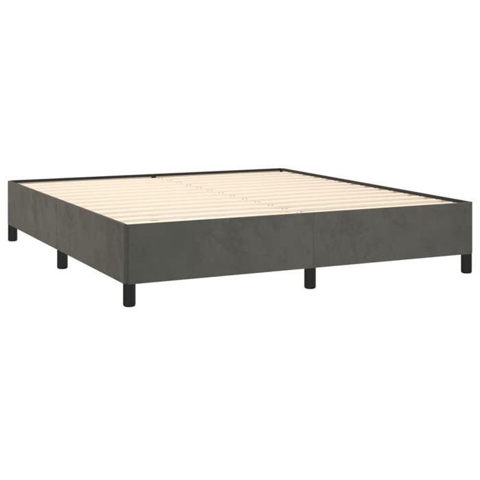 Maison Exclusive - Sommier à lattes de lit et matelas Gris foncé 180x200cm Velours