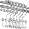 12 Pcs Shower Curtain Hooks Rust Proof Metal Shower Curtain Hooks Double Sided Smooth Shower Curtain Holders with Beads