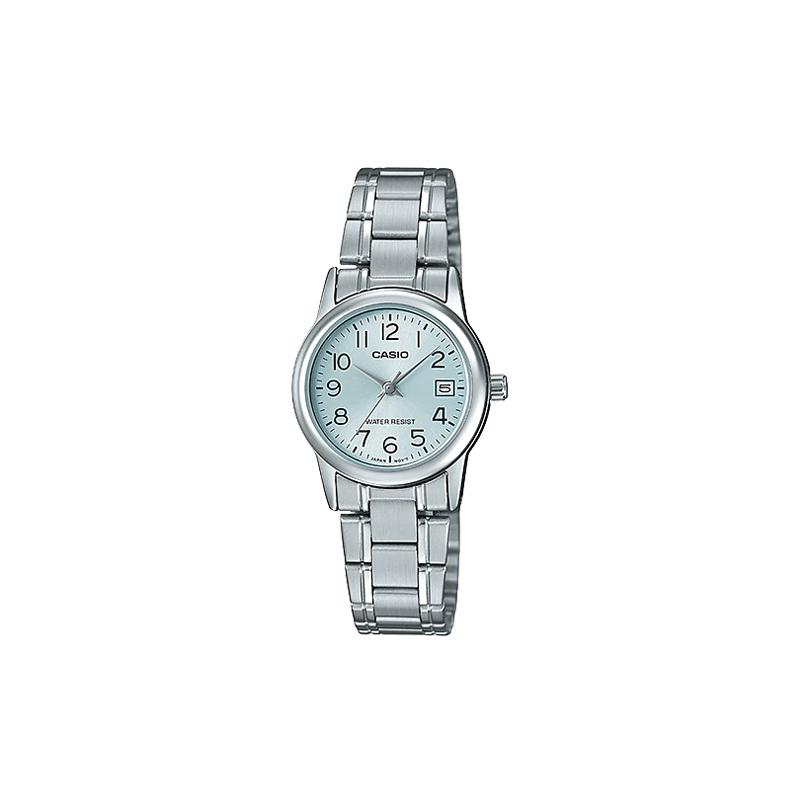 Casio Серия STANDARD, модный, деловой, ретро, литературный и универсальный, классическая стрелка, индикатор даты, синий циферблат, водостойкий, кварцевый LTP-V002D-2B